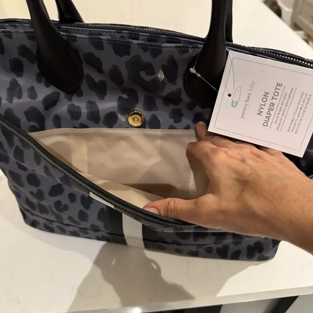 Pottery Barn Leopard Print Diaper Tote Bag NWT